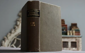 Rare Antique Old French Estate Book 1818 Memoirs & Letters of Madame D'Epinay - Picture 1 of 12
