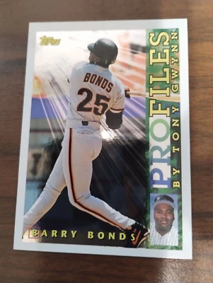 1996 Topps #NL-03 Barry Bonds Profiles by Tony Gwynn - Image 1 of 2
