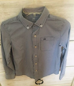 Southern Tide Boys long sleeve Navy Check button up Sz. Small ( 6-7 ) - Picture 1 of 7