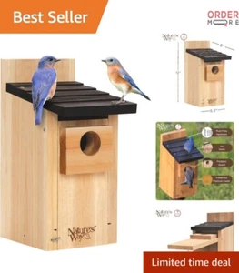 Bird House Cedar Bluebird Box Durable Wood Weatherproof Avian Shelter - Picture 1 of 8