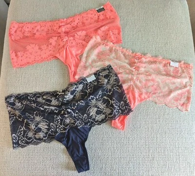 Лот из 3 новый с Ярлыками Cacique 18/20 эластичной кружева широкая сторона стринги трусики - Изображение 1 из 4