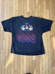 Vintage Popeye Custom Motorcycle Faded Flaming Black Long Sleeve Flame Shirt XL - Bild 1 von 12