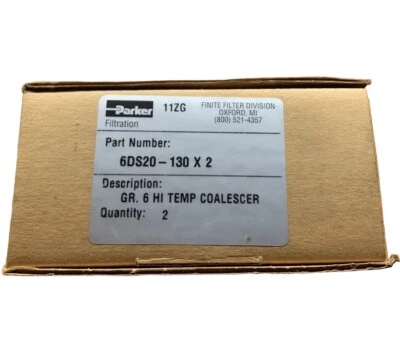 New Genuine Parker 6DS20-130 X 2 Finite Pneumatic Filter Element **SALE** - Image 1 of 2