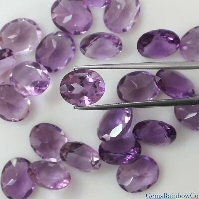 Natural Brazilian Amethyst Purple Oval Faceted AAA Loose Stone (6x4mm - 18x13mm) - Image 1 of 4