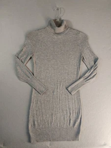 White House Black Market Womens Sweater Dress XS Gray Turtleneck Long Sleeve - Picture 1 of 8