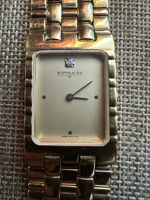 Wittnauer Gold Tone Diamond Accent JV 8086 Men’s Wrist Watch Quartz - Image 1 of 4