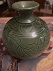 Grüne Vase 6 Zoll!! Schön! - Bild 1 von 3