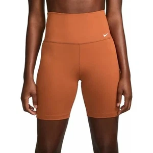 Pantalones Cortos de Bicicleta Nike Talla Pequeña S Naranja Quemado Tiro Alto 7" Nuevos con Etiquetas Dri-FIT Un Entrenamiento - Imagen 1 de 10