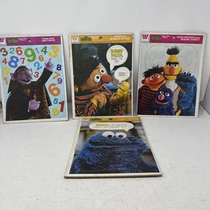Vintage Whitman Sesame Street Kids Puzzle 4 Count - Picture 1 of 9