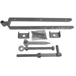 Adjustable Field Gate Hinge Set 24" (Galvanised Double Strap Fieldgate Hanging) - Picture 1 of 12