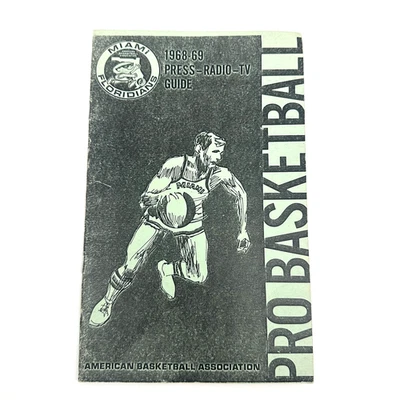 VERY RARE 1968–69 Miami Floridians ABA Basketball Media Guide Vintage - Image 1 of 2