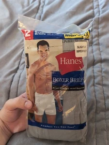 Vintage Hanes Mens Boxer Brief Gray 2XL 44-46 2000 Cotton - Picture 1 of 7