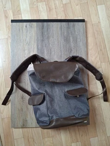 Rucksack " Die Zwei" Blau mit braunem Leder - Bild 1 von 4