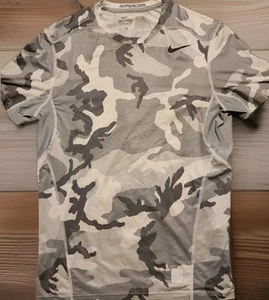 Nike Pro Combat Hyper Cool Shirt Herren M Grau Camouflage Fitted Performance Swoosh - Bild 1 von 8