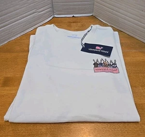 Vineyard Vines Raindeer Pups Happy Holidays manica a L adulto S nuovo con etichette Preppy - Foto 1 di 12