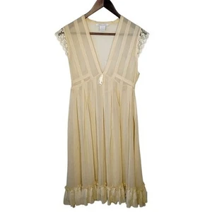 Charlotte Russe Y2K Sheer Babydoll Dress Womens Large Coquette Prairie Folk - Picture 1 of 12