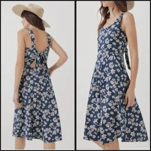 Vestido Pact Fit & Flare Costa Floral Algodón Orgánico Jersey Tejido Corbata Espalda XXL - Imagen 1 de 7