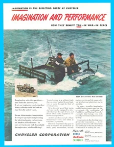 1945 WWII Chrysler amphibious truck print ad vehicle military Plymouth Dodge - Picture 1 of 3
