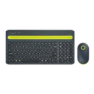 onn. Multi-Device Wireless Full Size Keyboard and 3-Button Mouse Set - Picture 1 of 9
