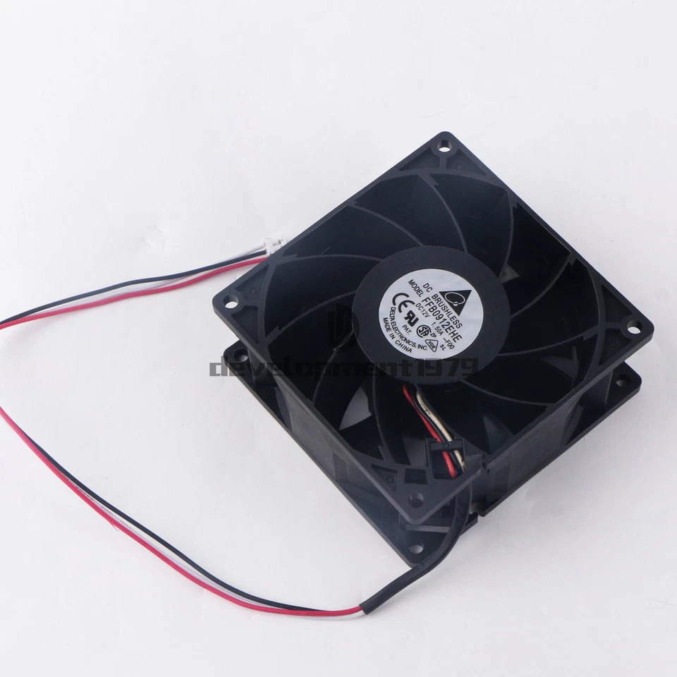 1PCS 92x92x38mm 92mm 9038 12V 1.5A 3wire High Airflow Fan FFB0912EHE  - Image 1 of 4