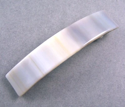 Pinza para el cabello a rayas neutras beige blanco tostado 3,5" 90 mm CORREA DE VIDRIO teñido Foto 1 de 4