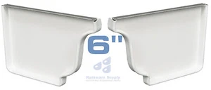 Tapa de extremo de canaleta 6 pulgadas aluminio estilo K blanca, izquierda, derecha o par, y tornillos - Imagen 1 de 9