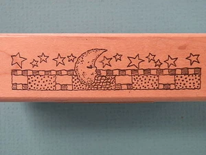 Estampilla de goma Moon & Stars Border HAMPTON ART - Imagen 1 de 2