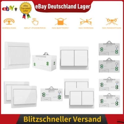 Wireless 230V Funk Schalter Set 433 Mhz Wandschalter Doppel Lichtschalter Taster - Bild 1 von 4