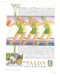 THE TALON FASTENER WOMEN PLAYING SPORTS 1920's 8" X 10" Repro Magazine Ad AD4 - Picture 1 of 1