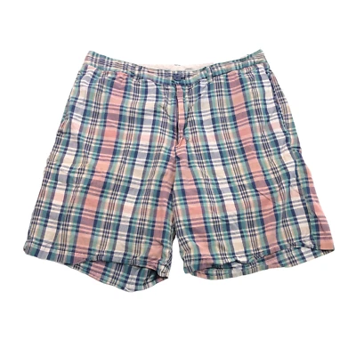 Shorts xadrez masculino Vineyard Vines 100% algodão rosa/verde • Tamanho 34 - Imagem 1 de 4