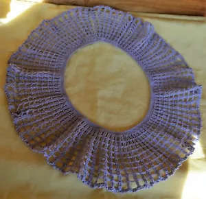 VTG Hand Crocheted 4 1/2” Wide Round Collar Lilac Purple Cotton by Johnnie Scott - Picture 1 of 9