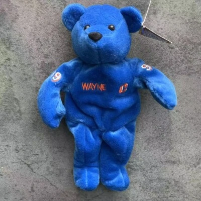 NWT Wayne Gretzky Salvino's Bammers Blue Plush Bear 9" NHL Edmonton Oilers 1999 - Image 1 of 4