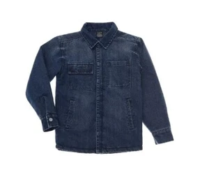 Ring of Fire Big Boys Frost Denim Shirt Jacket with Contrast Lining -Size M NWT - Picture 1 of 10