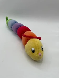 Baby Gund 1990 Caterpillar Plush Colorful Crinkle Rattle Rainbow 16” Yellow Red - Picture 1 of 10