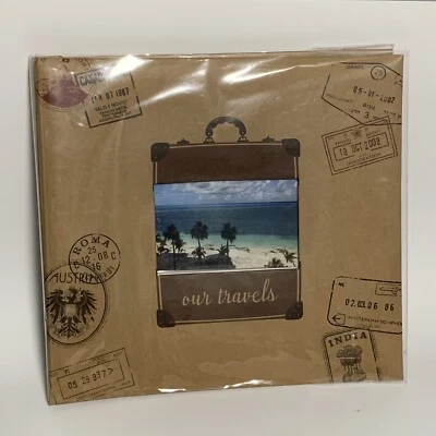 NUESTROS VIAJES-ÁLBUM DE FOTOS Estampillas de pasaporte de tapa dura Cubierta de corte 12,5x13 10 hojas Foto 1 de 4