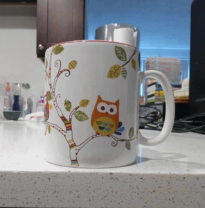 222 Fifth "Enchanted Woods" Jumbo Owl Ceramic Coffee Mug - Picture 1 of 1