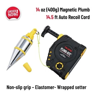 Magnetic Plumb Bob Setter w Auto Recoil Cord for Install Steel Door Frame Studs - Picture 1 of 6