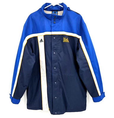 Vintage adidas Team UCLA Bruins Trench Coat Hooded Jacket Navy Blue Men’s 2XL - Image 1 of 4