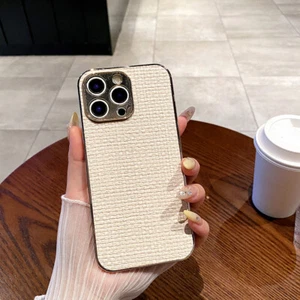 Funda protectora para móvil Apple iPhone 16E 16 Pro Max 14 13 15 con patrón tejido - Imagen 1 de 15