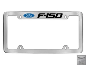 Ford F-150 1 logo Chrome Plated Brass Metal License Plate Frame Holder - Bild 1 von 1