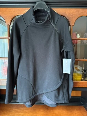 NWT NEW ATHLETA COZY KARMA ASYM PULLOVER BLACK SWEATSHIRT SIZE LARGE - Image 1 of 4
