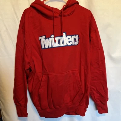 Classic Fleece Twizzlers Pullover Hoodie Size Large Red - Image 1 of 4