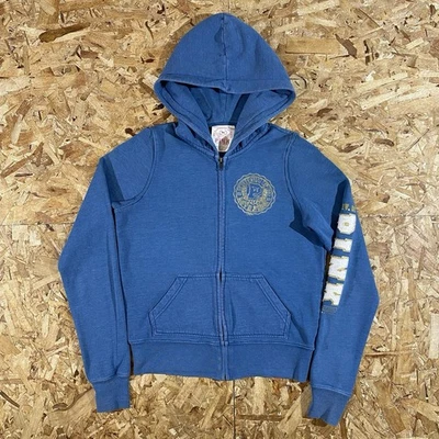 Vintage VS Pink University of Pink Embroidered Blue Zip Up Hoodie Womens Size XS - Image 1 of 3