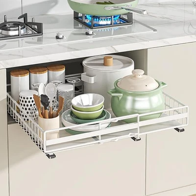 Teleskopschublade Verstellbare Breite Ausziehbarer Schrank Organizer Küchen - Bild 1 von 4