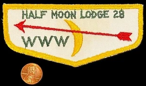 BOY SCOUT BSA OA MEDIA LUNA 28 RIP VAN WINKLE NY TWILL FF F1 PRIMERA SOLAPA MUSEO COMO NUEVO - Imagen 1 de 4