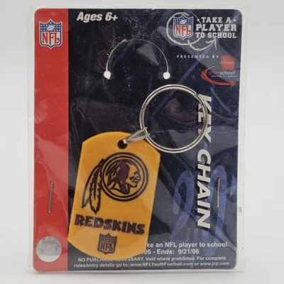 NFL Washington Redskins Dog Tag Keychain Take A Player To School Promo 2006 NOS - Image 1 of 2