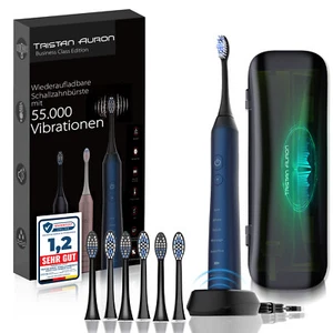 Tristan Auron  Schallzahnbürste-55.000 VPM inkl. UV-Etui 6 Aufsteckbürsten Blau - Bild 1 von 9