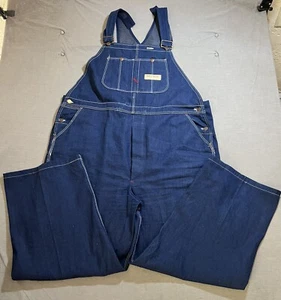 Big Mac Carpenter Overalls Mens 48x31 Blue Denim Wide Leg Work Farm Ranch. - Picture 1 of 12