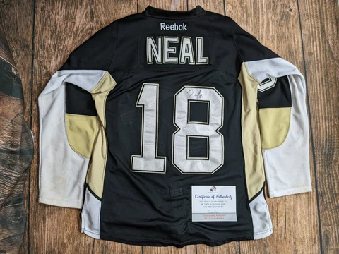 James Neal Signed Penguins Reebok Hockey Authentic Team Jersey Penguins  Size 48 Cover