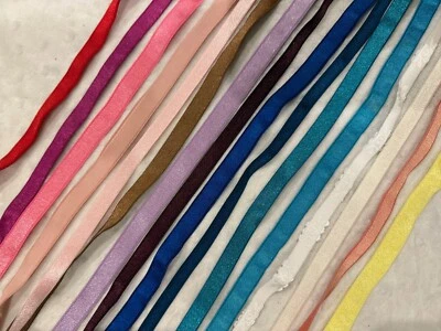 Lot 24 yards assorted  lingerie bra stretch satin shiny elastic 3/8" 1/2" wide - Image 1 of 2